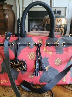 Dooney & Bourke Pink Scottie Print Tote Bag